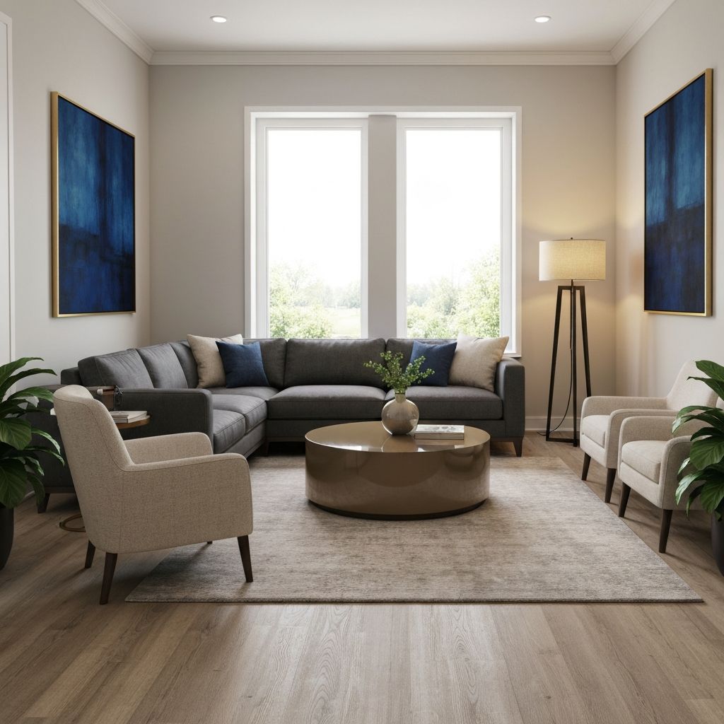 Ideal Feng Shui furniture arrangement in a living room