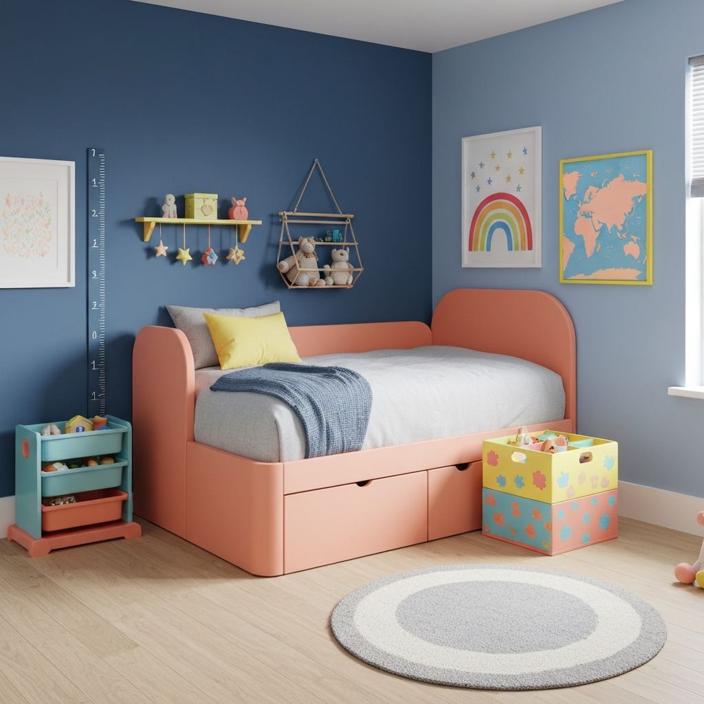 Feng Shui children's room with calming colors and proper bed placement
