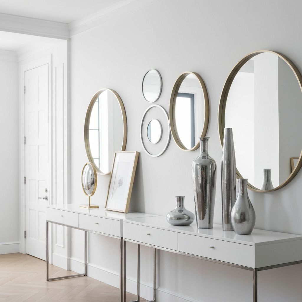 Feng Shui metal element in modern home with white and silver accents