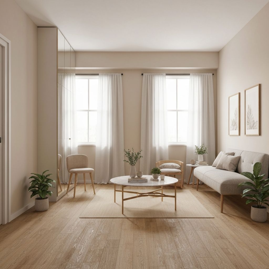 Feng Shui small apartment with intentional furniture placement and natural light