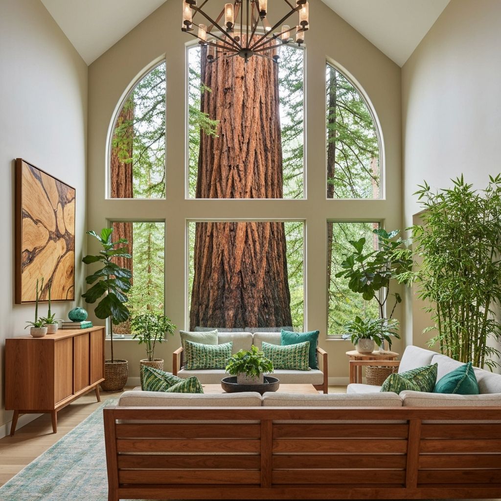 Feng Shui wood element in home with plants and natural materials