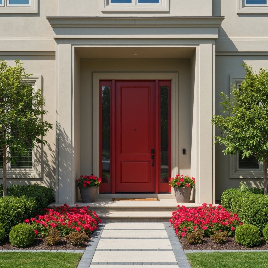 Feng Shui front door color guide showing best colors for each direction